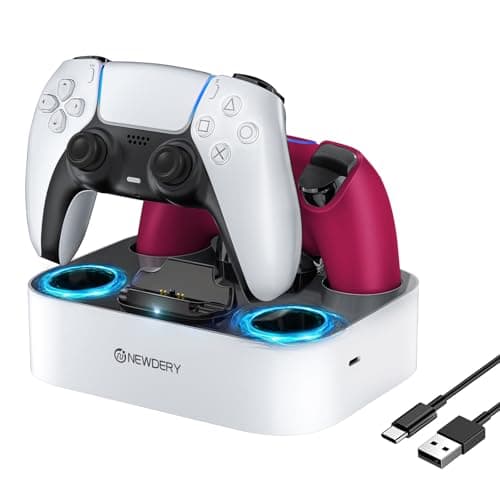 NOUVEAUTÉ pour station de chargeur de contrôleur PS5 compatible avec Dualsense Edge, support de station de charge rapide avec câble, station de charge pour contrôleur double...