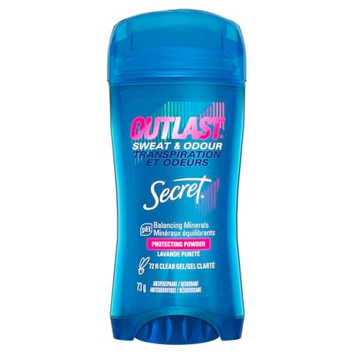 Secret Outlast Sweat & Odor Clear Gel Déodorant antisudorifique pour femme, parfum poudre protecteur, 73 grammes