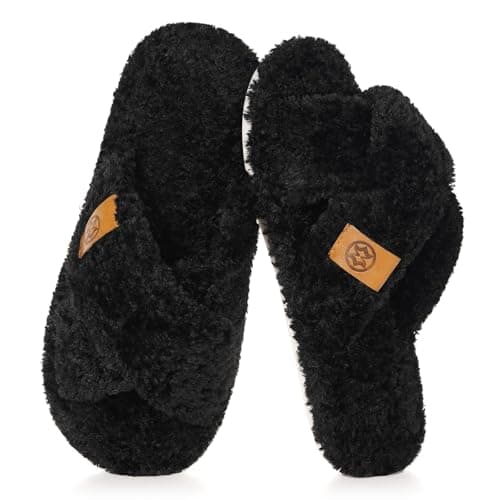 Pantoufles floues à bout ouvert pour femmes en mousse à mémoire de forme confortable chaussures de maison à bande croisée doux intérieur à enfiler pantoufles de chambre à coucher L...