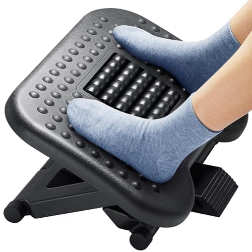 HUANUO Foot Rest for Under Desk at Work, Adjustable Footrest with Massage Texture and Roller, Ergonomic Foot Stool with 3 Height Position, 30...