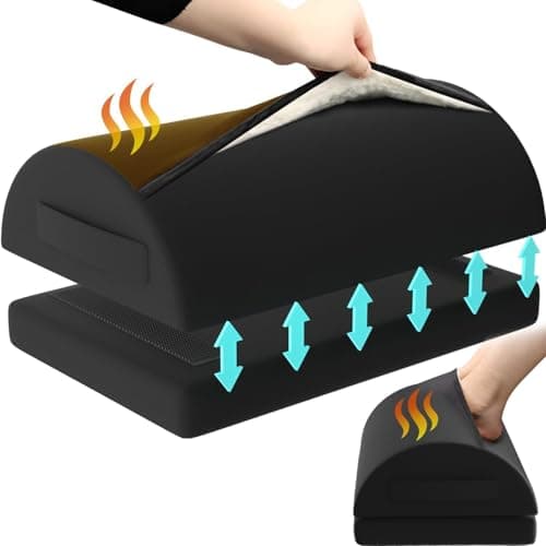 Foot Rest for Under Desk at Work, Adjustable Footrest for Office Chair & Gaming Chair,Ergonomic Footrest Pillow Desk Foot Stool with Washable Cover...