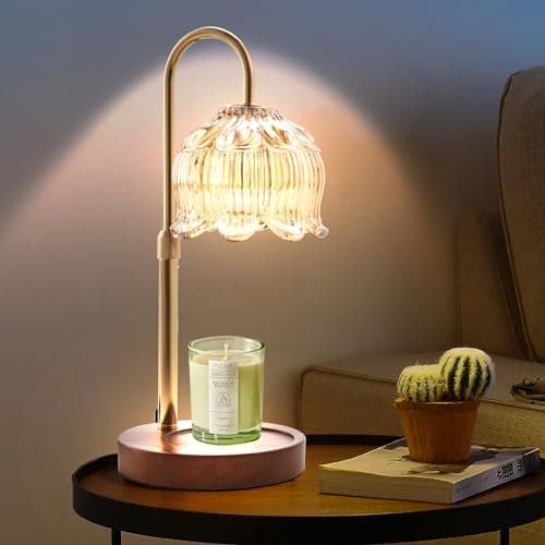 GEEZO Lampe chauffe-bougie parfumée, chauffe-bougie électrique avec minuterie et variateur, cadeaux d'anniversaire de Noël pour maman, cadeaux de pendaison de crémaillère, nouvelle maison...