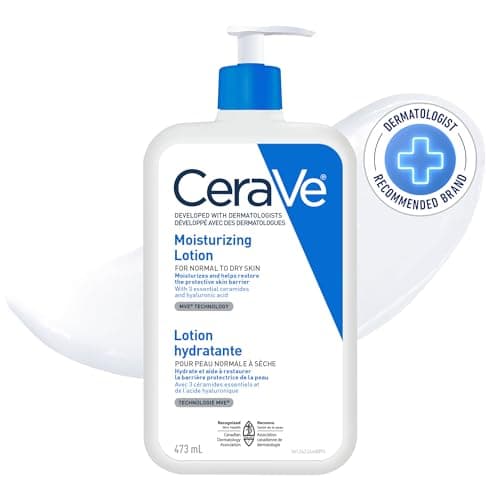 Lotion hydratante CeraVe, hydratant quotidien léger pour le visage et le corps avec de l'acide hyaluronique et des céramides, adapté aux peaux sèches et sensibles,...
