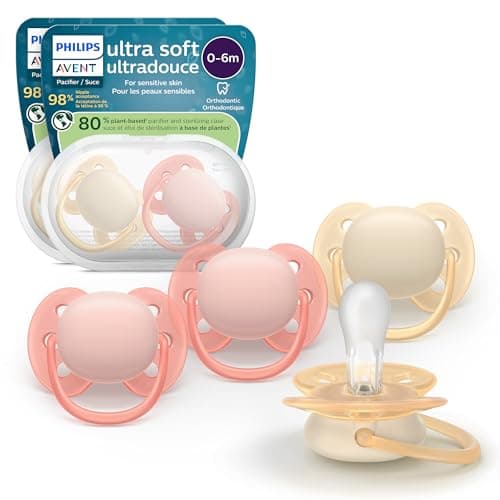 Philips Avent Ultra Soft Pacifiers - Orthodontic Design, for Babies 0-6 Months, Flexible Shield, Silicone Symmetrical Nipple, BPA-free, 2...