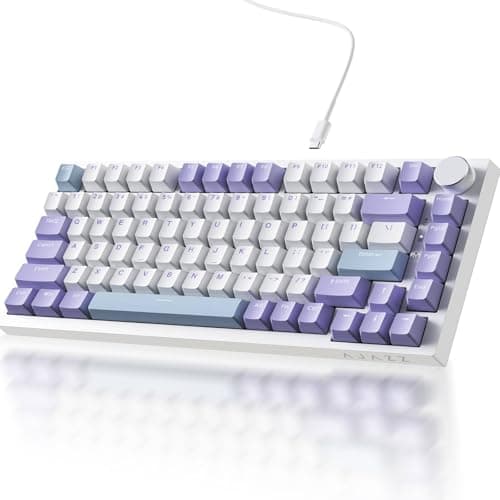 Ajazz AK820 75% Wired Gasket Mechanical Gaming Keyboard with Volume Knob - South Facing LED - PBT Keycaps - Programmable RGB Hot Swap Keyboard...