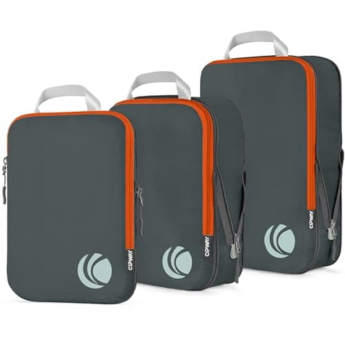 Cubes d'emballage de compression Cipway, 3 ensembles de cubes d'emballage compressibles, organisateur de voyage, essentiels de voyage extensibles pour bagages à main, valises et...