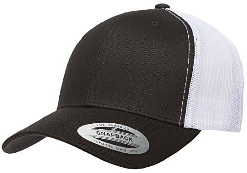 Yupoong YP Classics Retro Trucker Cap, Black/White, One Size