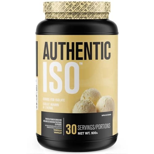 Jacked Factory Authentic ISO Grass-Fed Whey Protein Isolate Powder - Low Carb, Non-GMO Muscle Building Ingredients, No Fillers - Post Workout...