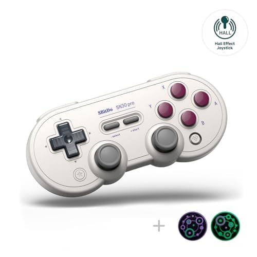 8Bitdo Sn30 Pro Wireless Bluetooth Controller, Hall Effect Joystick Update, Retro Gamepad for Switch/Switch 2, PC, Steam Deck, Android, Raspberry...