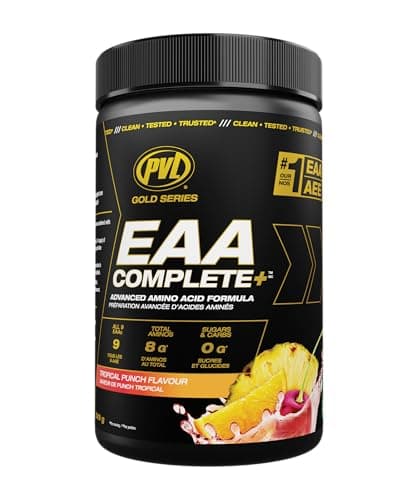 PVL EAA+BCAA COMPLETE – Supplément d'acides aminés essentiels avec BCAA, électrolytes et vitamines B – Poudre pré, intra ou post-entraînement – ​​Keto & Vegan...