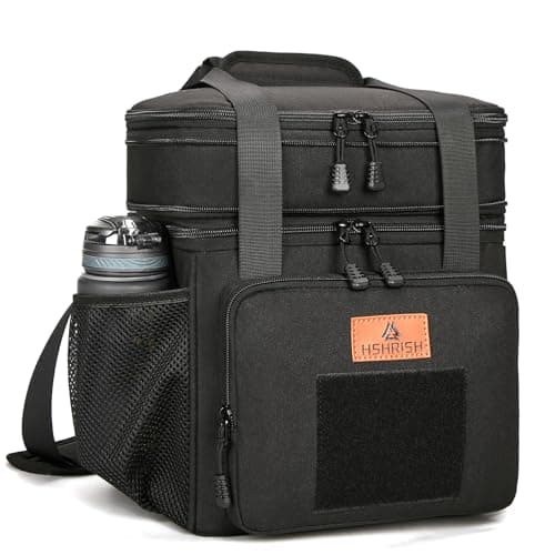 Double Deck Large Tactical Lunch Bag for Adults, Leakproof Insulated Lunch Bag with Shoulder Strap, Lunch Cooler Box for Men Work Outdoor Picnic...