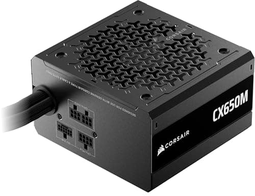 CORSAIR CX650M (2025) Alimentation semi-modulaire ATX 3.1 PCIe 5.1 à faible bruit 650 W avec câble 12V-2x6 – Cybenetics Bronze Efficiency, topologie LLC,...