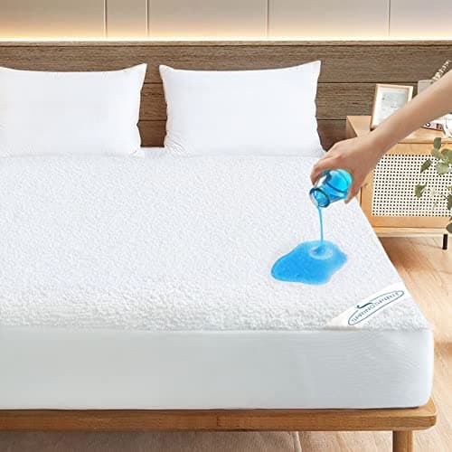 SPRINGSPIRIT 100% Waterproof Mattress Protector Twin Size Hypoallergenic Terry Mattress Cover, Ultra Soft and Breathable Single Mattress Protector...