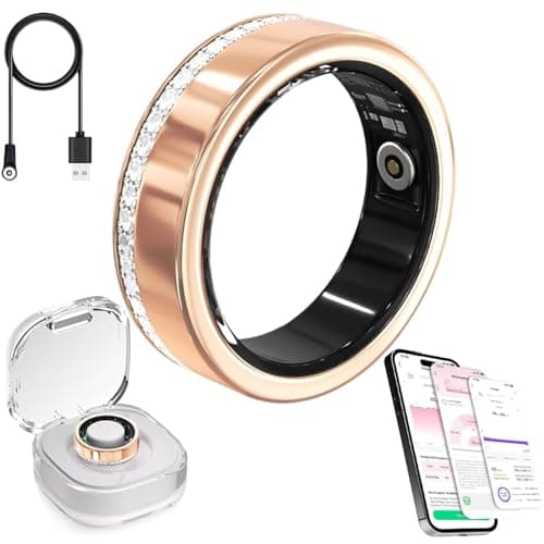 Bague de santé intelligente Diamant Suivi du sommeil et de la forme physique pour hommes et femmes Moniteur de fréquence cardiaque Capteur d'oxygène dans le sang Suivi des calories IP68 Eau...
