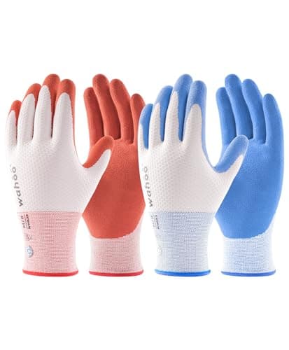 LANON wahoo 2 paires de gants de jardinage pour femmes, paume antidérapante enduite de caoutchouc, technique respirante B.COMB AIR, pour le désherbage, l'aménagement paysager, la pelouse...