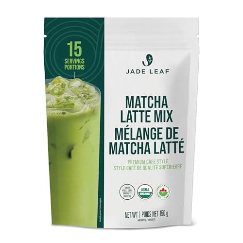 Jade Leaf Matcha Organic Matcha Latte Mix - Lightly Sweet Japanese Matcha Green Tea Powder with Organic Cane Sugar for Café Style Blend, 150g (Pack...