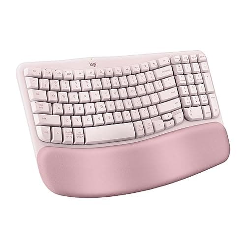 Logitech Wave Keys Wireless Ergonomic Keyboard with Cushioned Palm Rest, Comfortable Natural Typing, Easy-Switch, Bluetooth, Logi Bolt Receiver,...