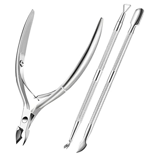 Cuticle Trimmer with Cuticle Pusher, XUNXMAS Cuticle Remover Cutter Nipper Scissor and Triangle Cuticle Nail Pusher Peeler Scraper, Durable Dead...