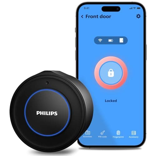 Philips Wi-Fi Smart Lock, Turn Your Existing Deadbolt into a Smart Door Lock, Built-in WiFi, APP Remote Control, Keyless Entry, Auto-Lock, Multiple...
