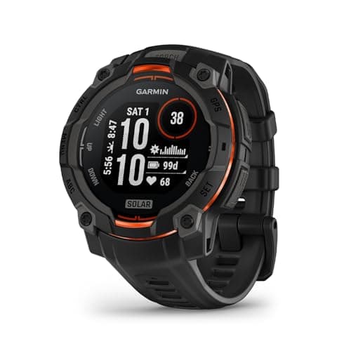 Garmin Instinct® 3 45 mm, écran à charge solaire, montre intelligente GPS d'extérieur robuste, lunette renforcée en métal, lampe de poche intégrée, noir