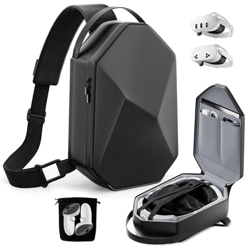 ANNAPRO Étui de transport pour Meta Quest 3/Quest 3S/Quest 2/Vision Pro 2/Pico 4, sac VR à bandoulière tendance compatible avec Kiwi Design/BOBOVR Elite...