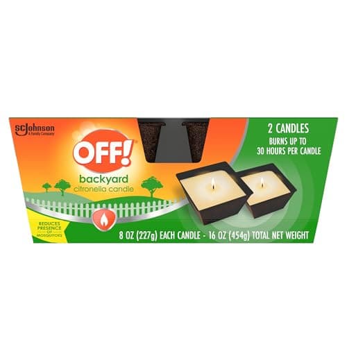 Off! Backyard Citronella Scented Candle, Ambiance Enhancing Centerpiece, Burns for up to 25 Hours, 16 oz (Pack of 2)