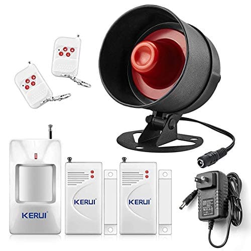 Système d'alarme KERUI amélioré autonome intérieur bureau à domicile magasin système d'alarme de sécurité Kit alarme de capteur de mouvement avec télécommande et capteur de porte, maison...