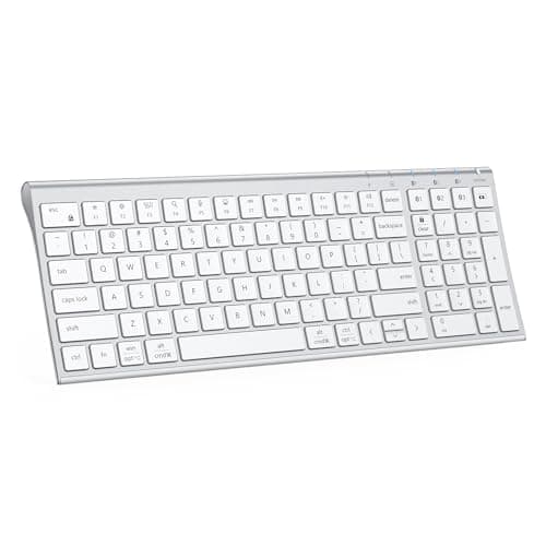 Clavier Bluetooth sans fil iClever, clavier mince multi-appareils BK10 SE, touches standard pleine taille avec pavé numérique, saisie silencieuse, rechargeable...