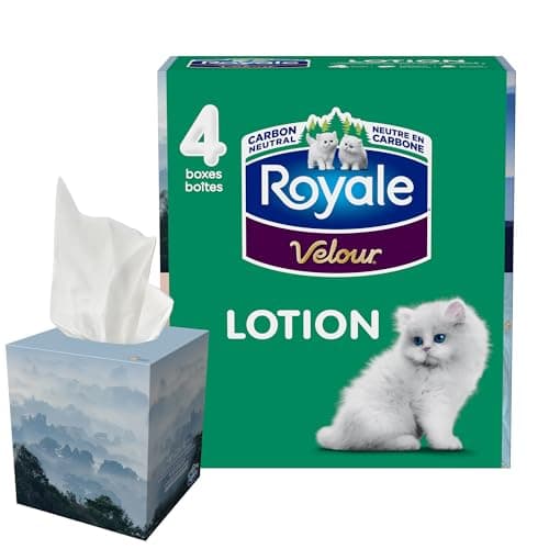 Royale Velour Lotion Mouchoirs 3 épaisseurs, boîte de 4 cubes 54 mouchoirs par boîte