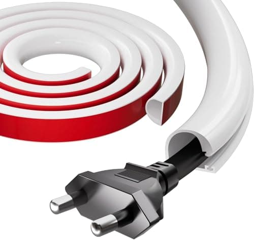 Cord Hider,39 inch/1 Meters Wire Cable Hider Raceway Kit for 1 Cable,Flexible Silicone Material Hiding Wall Mount TV Powers Cords in Home Office,...