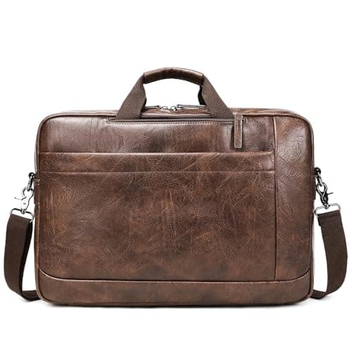 Faux Leather Messenger Bag for Men 17-17.3 Inch: Convertible 3 in 1 Backpack Laptop Bag Briefcase Computer Handbags Shoulder Crossbody Bag with...