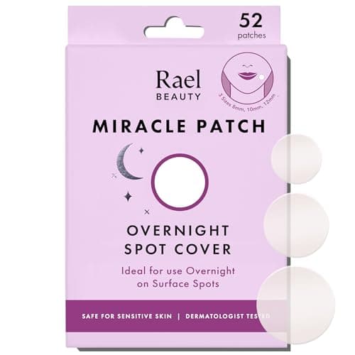 Rael Miracle Overnight Spot Cover – Plus épais et adhérence supplémentaire, patchs hydrocolloïdes, autocollants pour le visage, couverture absorbante, 3 tailles (52 pièces)
