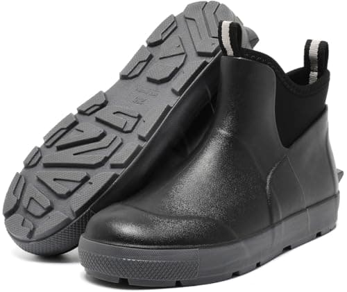 Bottines de pluie pour hommes, bottes de pont pour hommes antidérapantes, chaussons en caoutchouc imperméables, chaussures d'eau de pêche pour la navigation de plaisance, chaussures de travail agricole Chelsea pour...