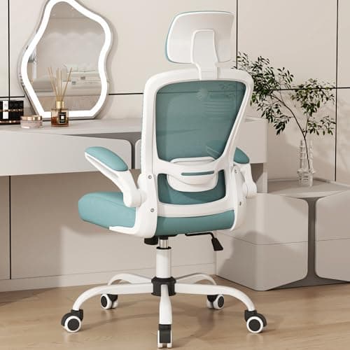 Chaise de bureau Mimoglad, chaise de bureau confortable - Chaise d'ordinateur ergonomique à dossier haut avec support lombaire et appui-tête réglables, accoudoirs rabattables pour guitare...