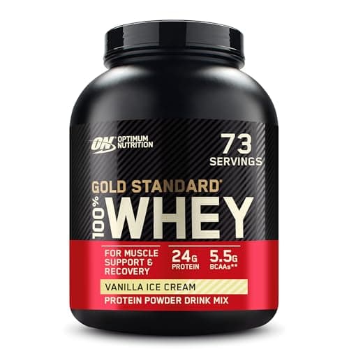 Optimum Nutrition Gold Standard 100% Whey Protein Powder, 2.270g - Vanilla Ice Cream - 73 servings (packaging may vary)