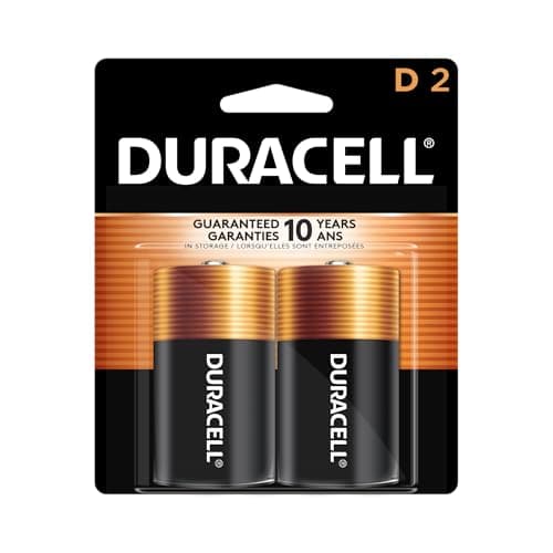 Piles Duracell Coppertop D, 2 unités (paquet de 1), pile D avec puissance longue durée, pile alcaline polyvalente pour appareils ménagers et de bureau