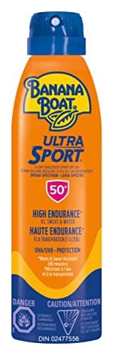 Spray solaire Ultra Sport Banana Boat, SPF 50+ à large spectre | Crème solaire en spray | Résistant à la sueur et à l'eau | Crème solaire sportive non grasse,...