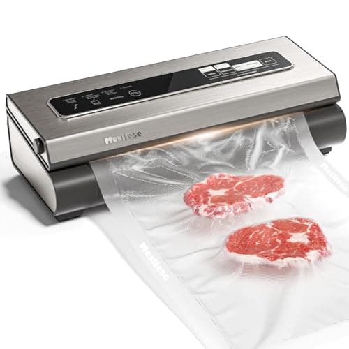 Mesliese Vacuum Sealer Machine Powerful 90Kpa Precision 6-in-1 Compact Vacuum Food Preservation System with Cutter, 2 Bag Rolls & 5 Pre-cut Bags,...