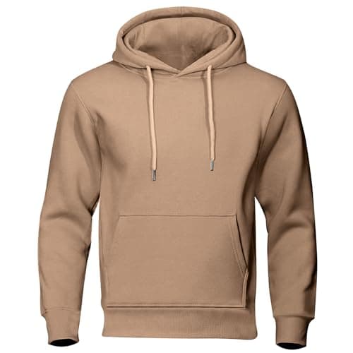 Mens Hoodies Lightweight Fashion Fleece Lined Hooded Sweatshirt Long Sleeve Gym Casual Pullover With Kangaroo Pocket Hoodies for Men Zip Up Coffee...