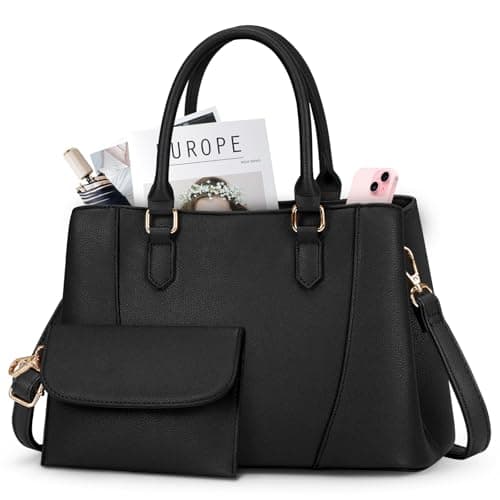 NUBILY Handbags Women PU Leather Top-Handle Purse Small Women's Hand bag Crossbody Bag Waterproof Anti-Theft Ladies Handbags, Black