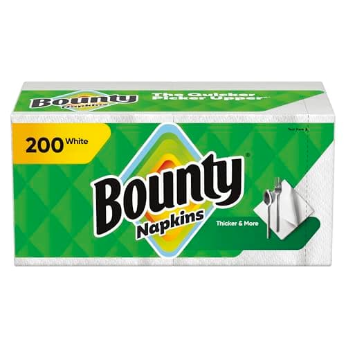 Serviettes matelassées Bounty, blanches, 100 unités (paquet de 2)