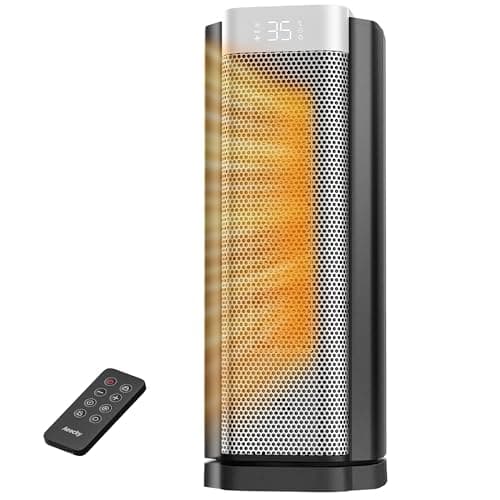 Radiateurs AEOCKY de 3e génération pour une utilisation intérieure avec thermostat AI, radiateurs électriques PTC 1500 W pour chambre à coucher avec télécommande, 7...