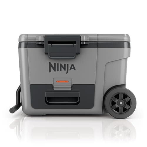 Glacière à roulettes Ninja FrostVault de 45 pintes avec zone sèche, tiroir de rangement sec intégré à la température du réfrigérateur, glacière isolée robuste de qualité supérieure, conserve la glace pendant...