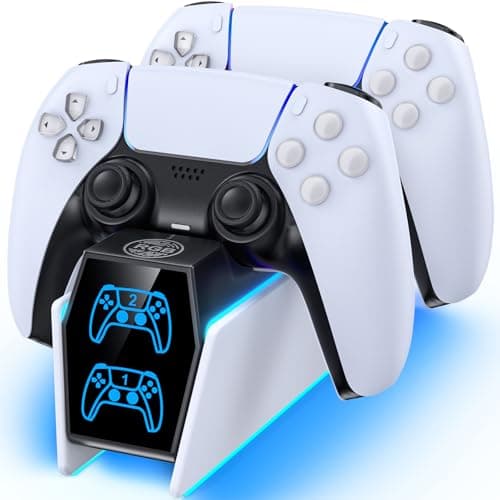 PS5 Controller Charger Compatible with PlayStation 5 Edge & Dual Controller, Tokluck PS5 Charging Dock with Charging Cable, PS5 Charger with LED...