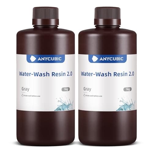 ANYCUBIC Water Washable 3D Printer Resin 2.0, 2KG 405nm High Precision 3D Resin, Low Shrinkage Photopolymer Resin for 4K/8K/12K Capable LCD DLP...