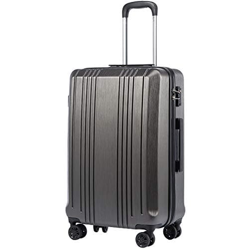 Coolife Valise à bagages PC + ABS avec serrure TSA Spinner à coque rigide légère 20 pouces, 24 pouces, 28 pouces (gris, S (20 pouces))