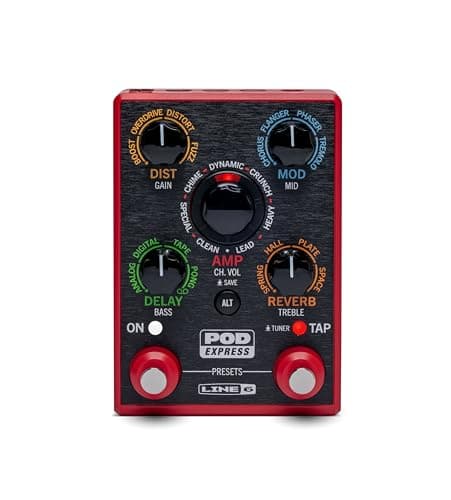 Line 6 POD Express Pédale de guitare multi-effets et processeur de modélisation d'ampli, Looper, Interface USB-C, Éditeur de logiciels