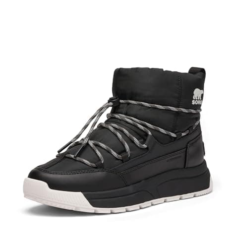 Sorel Women's Whitney III Slip-On Waterproof Winter Boot, Black/Sea Salt, 7.5