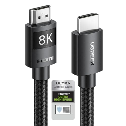 Câble HDMI 8K certifié UGREEN Câble HDMI 2.1 ultra haut débit 48 Gbit/s 4K 240 Hz 8K 60 Hz Prise en charge tressée en nylon HDR dynamique eARC Dolby Atmos HDCP...