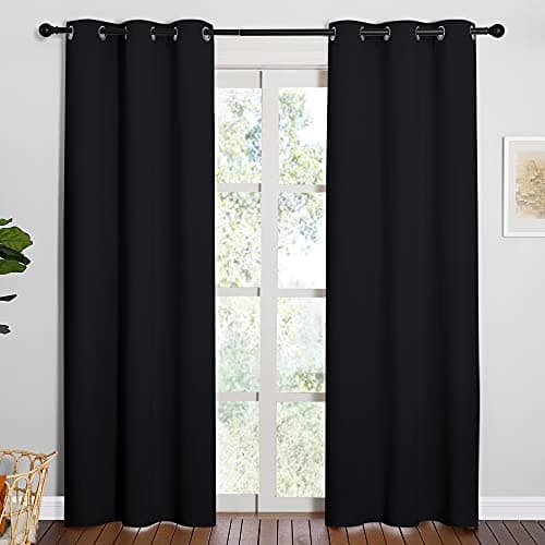 NICETOWN Blackout Curtains 84 Inches Long,Halloween Room Darkening Thermal Insulated Soli Grommet Curtains 2 Panels for Bedroom Living Room Windows...